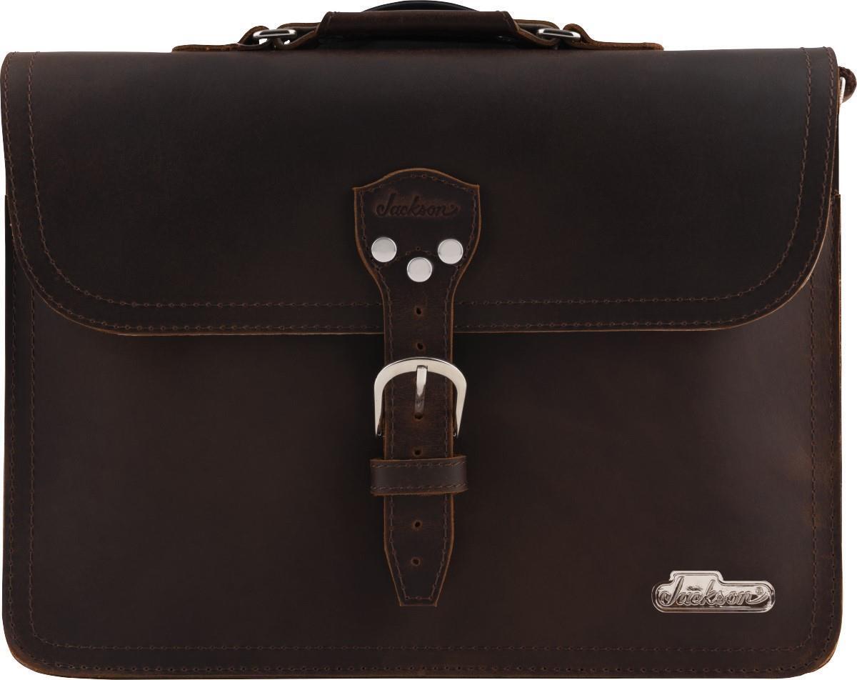 Jackson® Limited Edition Leather Laptop Bag~Brushed Aluminum Jackson Logo~New